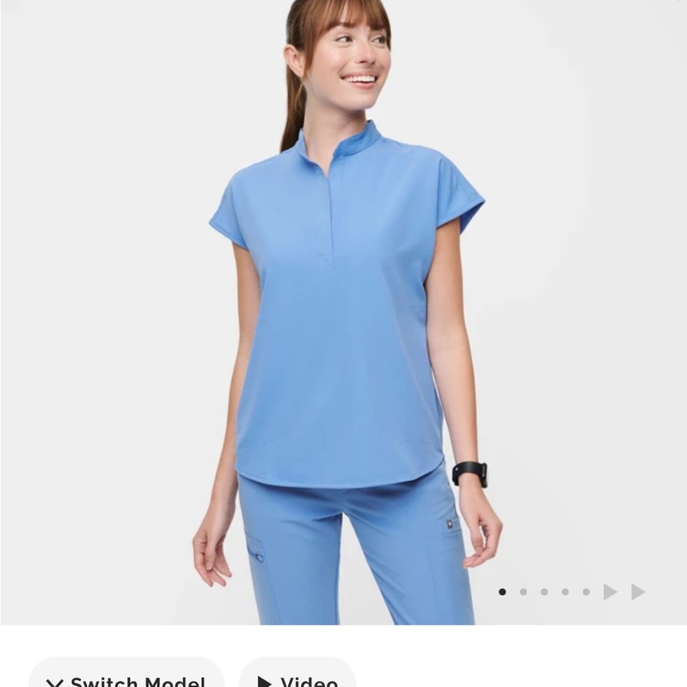 Figs Women's Rafaela Oversized Scrub Top™- Ceil Blue